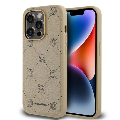 други,аксесоари,karl,lagerfeld,pu,karl,heads,pattern,magsafe,iphone,14,pro,max,phone,case,beige,(beige)