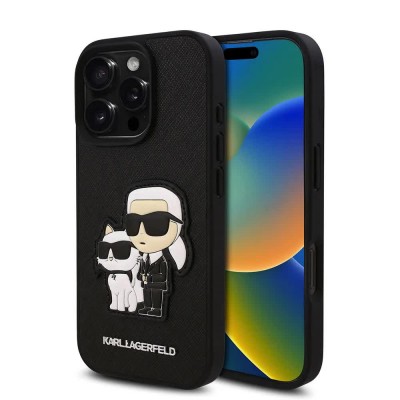 други,аксесоари,karl,lagerfeld,pu,saffiano,karl,and,choupette,iphone,16,pro,max,phone,case,black,(black)