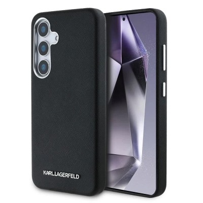 други,аксесоари,karl,lagerfeld,pu,saffiano,metal,logo,and,frame,samsung,galaxy,s25,phone,case,black,(black)