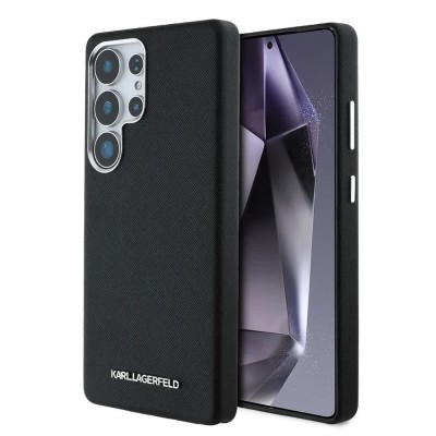 други,аксесоари,karl,lagerfeld,pu,saffiano,metal,logo,and,frame,samsung,galaxy,s25,ultra,phone,case,black,(black)