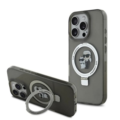 други,аксесоари,karl,lagerfeld,ringstand,karl,and,choupette,magsafe,iphone,16,pro,max,phone,case,grey,(black)