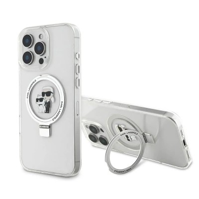 други,аксесоари,karl,lagerfeld,ringstand,karl,and,choupette,magsafe,iphone,16,pro,max,phone,case,clear,(white)
