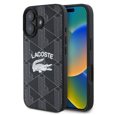 други,аксесоари,lacoste,blend,monogram,magsafe,iphone,16,phone,case,black,(black)