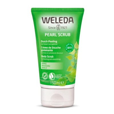 хигиена,тяло,weleda,pearl,scrub,birch,peeling,150ml,shower,gel,clear