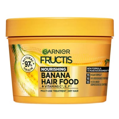 хигиена,коса,garnier,fructis,food,banana,hair,mask,400ml,transparent,(yellow)