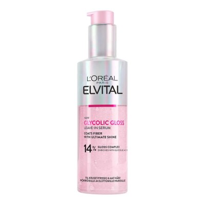хигиена,коса,l´oreal,elvital,glycolic,gloss,leave,in,for,normal,hair,hair,treatment,150ml,pink,(transparent)