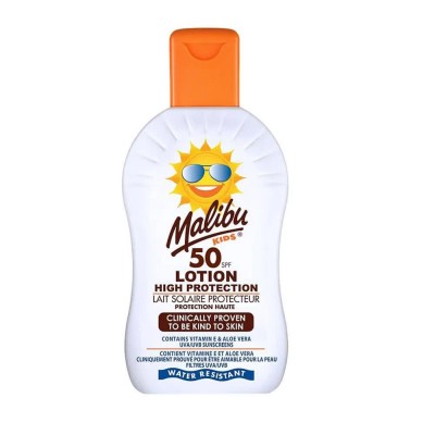 козметика,за,защита,от,слънце,malibu,kids,lotion,spf,50,sunscreen,200ml,white
