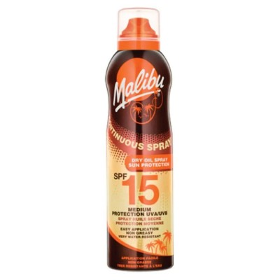 козметика,за,защита,от,слънце,malibu,continuous,dry,oil,spray,spf,15,sunscreen,175ml,clear,(white)
