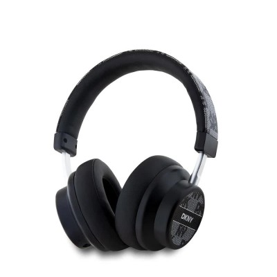 слушалки,слушалки,dkny,pu,leather,checkered,pattern,wireless,headphones,black