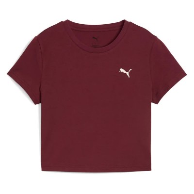 бебешка,тениска,дамски,тениски,puma,wardrobe,ess,baby,short,sleeve,t,shirt,ruby,shimmer,(red)