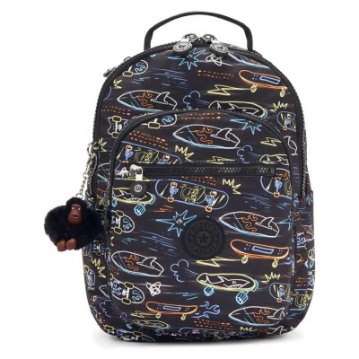 раница,раници,kipling,seoul,s,14l,backpack,neon,skate,(black)