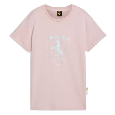 тениска,дамски,тениски,puma,ferrari,sportswear,wmn,tonal,shield,short,sleeve,t,shirt,mauve,mist,(pink)