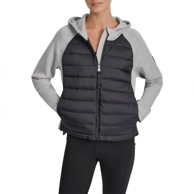 яке,дамски,якета,и,палта,dkny,scuba,hybrid,quilted,jacket,matte,black,pearl,grey,heather,(black,grey)