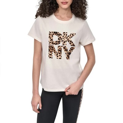 тениска,дамски,тениски,dkny,stacked,animal,print,short,sleeve,t,shirt,white,(eggnog,black,whiskey)