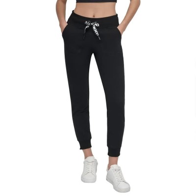 анцуг,дамски,панталони,dkny,two,tone,drawcord,cuffed,sweat,pants,black