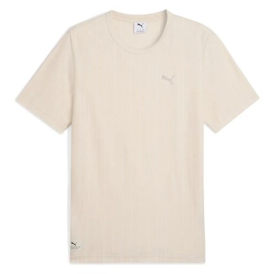тениска,мъжки,тениски,puma,class,striped,short,sleeve,t,shirt,alpine,snow,(beige)