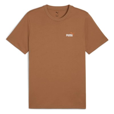 тениска,мъжки,тениски,puma,ess,2,color,small,nº1,logo,short,sleeve,t,shirt,melted,caramel,(brown)