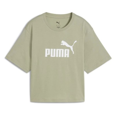тениска,дамски,тениски,puma,ess,no,1,logo,cropped,short,sleeve,t,shirt,lux,army,(green)