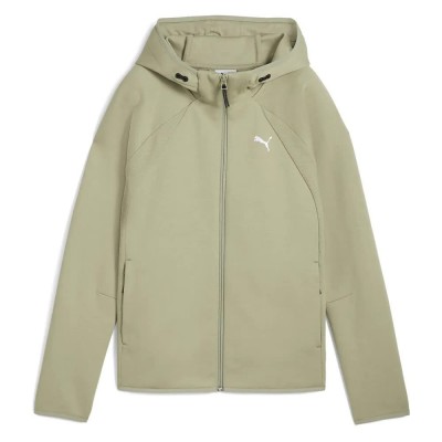 блуза,дамски,блузи,puma,evostripe,full,zip,sweatshirt,lux,army,(green)