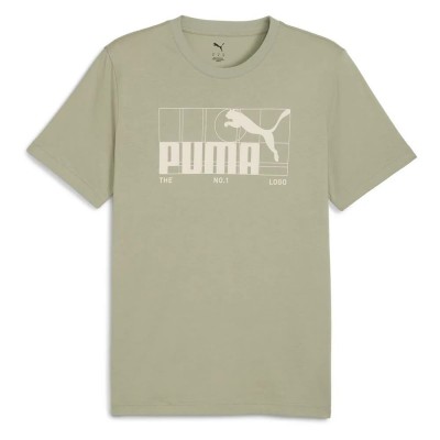 тениска,мъжки,тениски,puma,graphic,no,1,logo,short,sleeve,t,shirt,lux,army,(green)