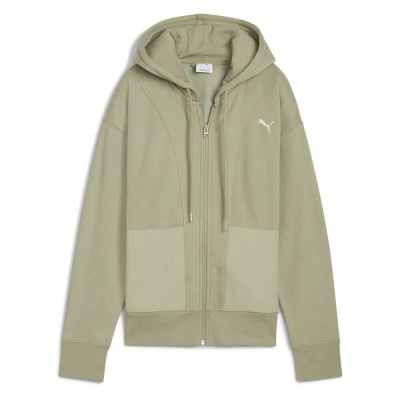 блуза,дамски,блузи,puma,her,relaxed,fit,full,zip,sweatshirt,lux,army,(green)
