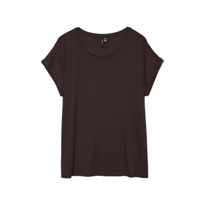тениска,дамски,тениски,vero,moda,ava,plain,short,sleeve,t,shirt,chocolate,torte,(black)