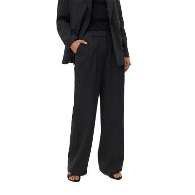 панталони,дамски,панталони,vero,moda,bestie,wide,leg,fit,dad,pants,black,(dark,grey,melange)