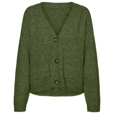 блуза,дамски,пуловери,дамски,плетени,дрехи,vero,moda,boom,v,neck,sweater,cypress,melange,(green)
