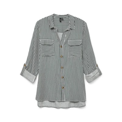 риза,с,дълъг,ръкав,дамски,блузи,дамски,ризи,vero,moda,bumpy,long,sleeve,shirt,pine,grove,snow,white,(grey)