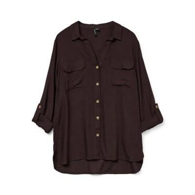 риза,с,дълъг,ръкав,дамски,блузи,дамски,ризи,vero,moda,bumpy,long,sleeve,shirt,chocolate,torte,(brown)