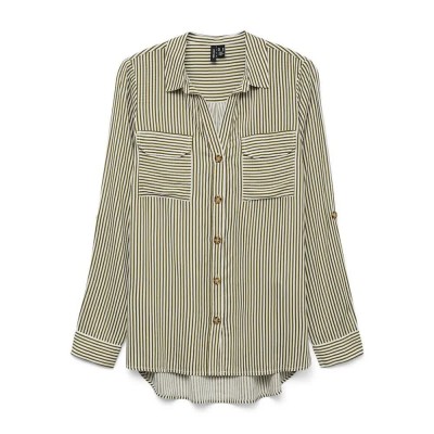 риза,с,дълъг,ръкав,дамски,блузи,дамски,ризи,vero,moda,bumpy,long,sleeve,shirt,capulet,olive,snow,white,(green)