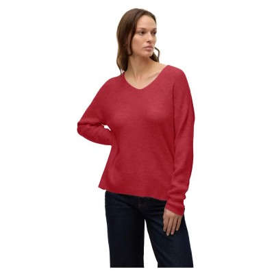 блуза,дамски,пуловери,дамски,плетени,дрехи,vero,moda,crewlefile,v,neck,sweater,karanda,red,melange,(red)