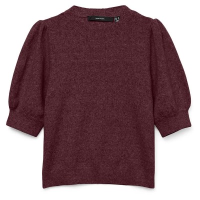 блуза,дамски,пуловери,дамски,плетени,дрехи,vero,moda,doffy,2,4,sweater,winetasting,black,melange,(red)