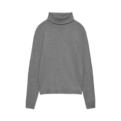 блуза,дамски,пуловери,дамски,плетени,дрехи,vero,moda,happiness,high,neck,sweater,medium,grey,melange