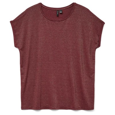 тениска,дамски,тениски,vero,moda,lava,glitter,short,sleeve,t,shirt,syrah,gold,lurex,(red)
