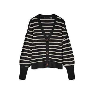 блуза,дамски,пуловери,дамски,плетени,дрехи,vero,moda,lea,v,neck,sweater,black,cloud,dancer,stripes,(black)