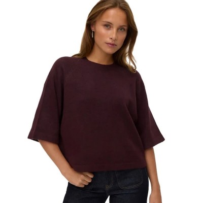 блуза,дамски,пуловери,дамски,плетени,дрехи,vero,moda,lefile,3,4,sweater,purple,(fudge,melange)