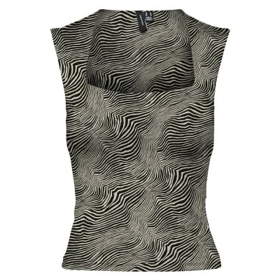 тениска,дамски,тениски,vero,moda,million,sleeveless,t,shirt,green,grey,(oatmeal,tilla,zebra)