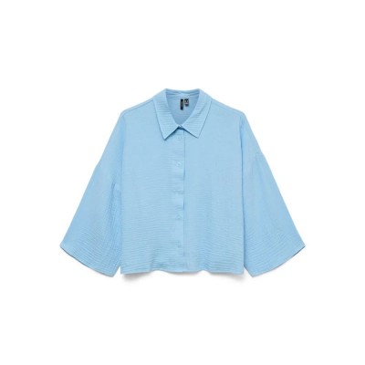 риза,с,дълъг,ръкав,дамски,блузи,дамски,ризи,vero,moda,natali,crop,long,sleeve,shirt,blue,(airy,blue)