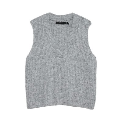 потник,дамски,пуловери,дамски,плетени,дрехи,vero,moda,novah,rib,knitted,vest,medium,grey,melange