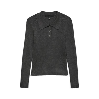 дамски,блузи,с,яка,vero,moda,siljerib,long,sleeve,polo,dark,grey,melange,(grey)