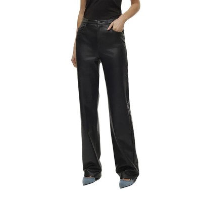 панталони,дамски,панталони,vero,moda,tessa,wide,pl,high,waist,pants,black