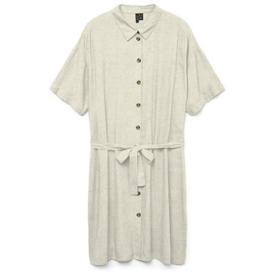 рокля,дамски,поли,и,рокли,vero,moda,thea,short,sleeve,short,dress,moonbeam,melange,(beige)