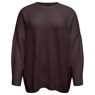 блуза,дамски,пуловери,дамски,плетени,дрехи,vero,moda,curve,boom,sweater,chocolate,torte,melange,(brown)