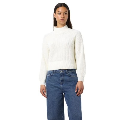 блуза,дамски,пуловери,дамски,плетени,дрехи,noisy,may,dara,high,neck,sweater,eggnog,(white)