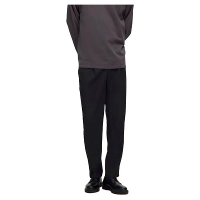 панталони,мъжки,панталони,selected,190,leroy,pleat,regular,tapered,fit,pants,black,(grey)