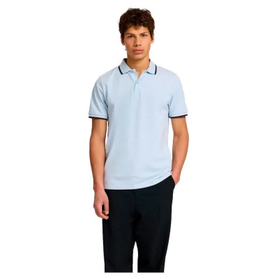 мъжки,блузи,с,яка,selected,atlas,sport,slim,fit,short,sleeve,polo,cashmere,blue,melange,(blue)