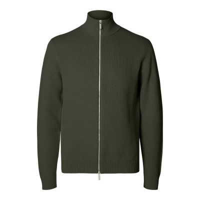 блуза,мъжки,пуловери,selected,dane,full,zip,sweater,green,(forest,night)