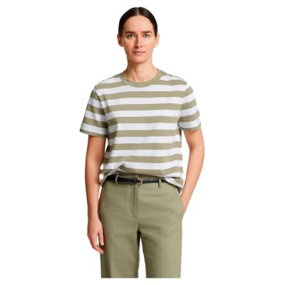 тениска,дамски,тениски,selected,essential,striped,boxy,short,sleeve,t,shirt,vetiver,bright,white,wide,(green)