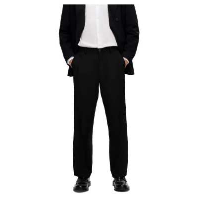 панталони,мъжки,панталони,selected,liam,220,loose,fit,dress,pants,black